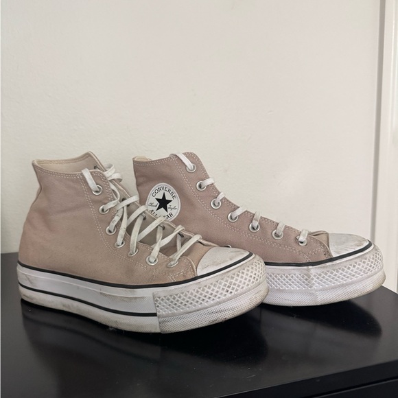 Converse High-Top Sneakers in Beige and White - Picture 10 of 10